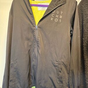 Dutch Bros Charcoal Jacket with Yellow Lining